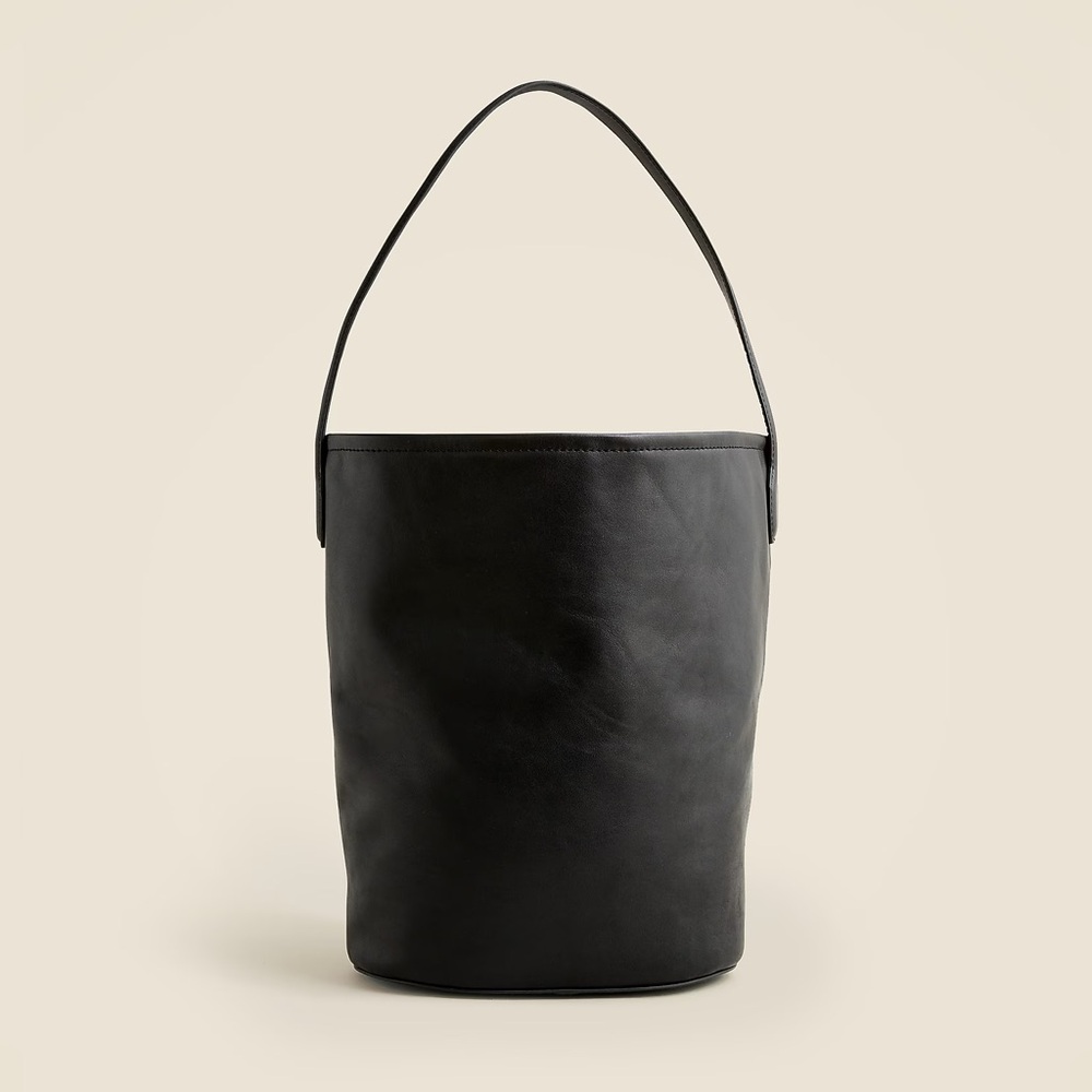 J. Crew Berkeley Bucket Bag in Black Leather
